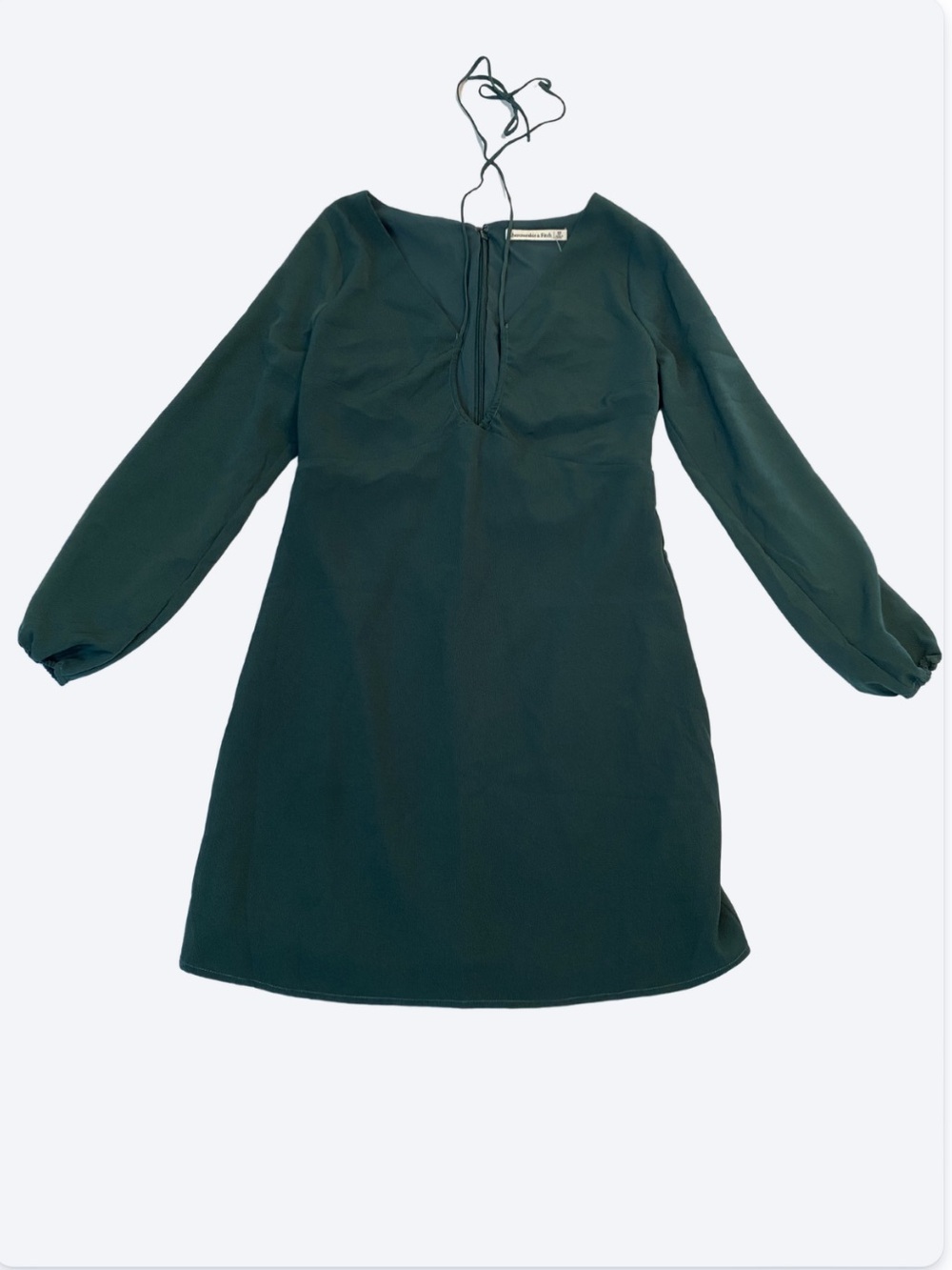 Abercrombie & Fitch Dark Green Long Sleeve Strappy Halter Mini Dress Size Small